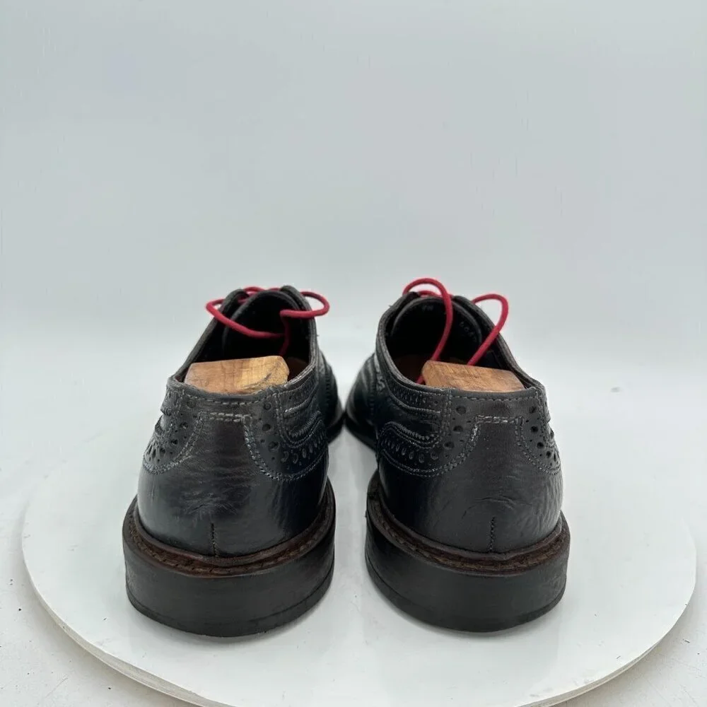 Allen Edmond Neumok Men Size 9.5D Black Leather Wingtip Oxford Dress Shoes